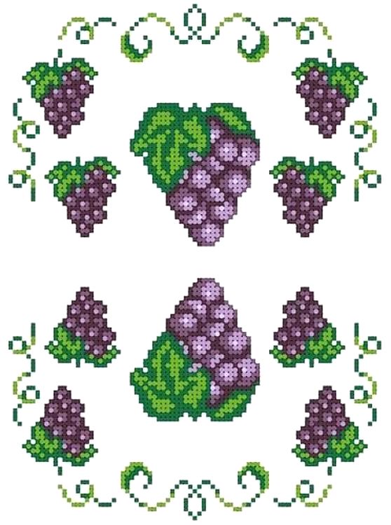 Рисунок на ткани «Виноград»