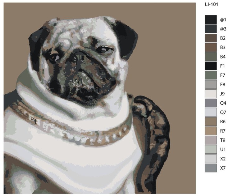 Картина по номерам «Королевский мопс» — картинка 2