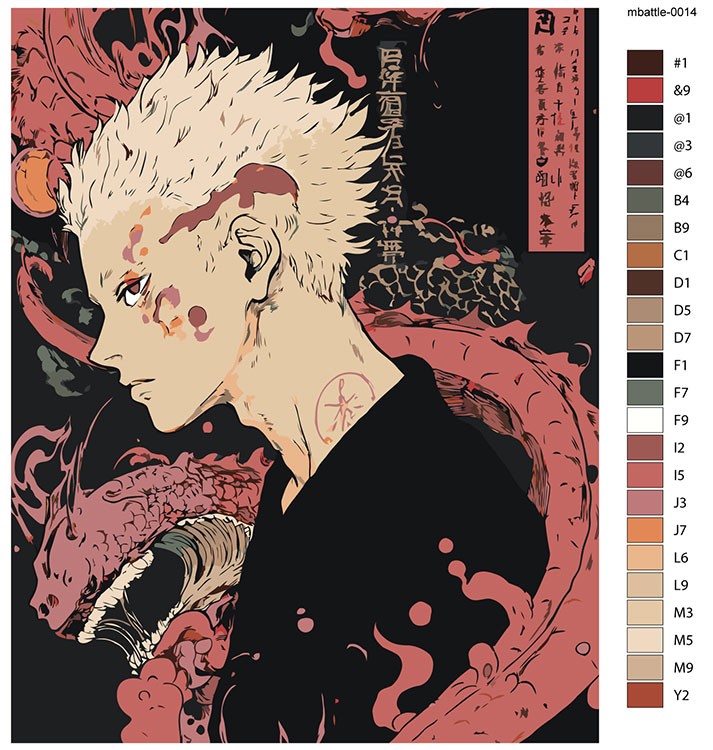 Картина по номерам «Аниме манга Магическая битва 40x50» — картинка 2