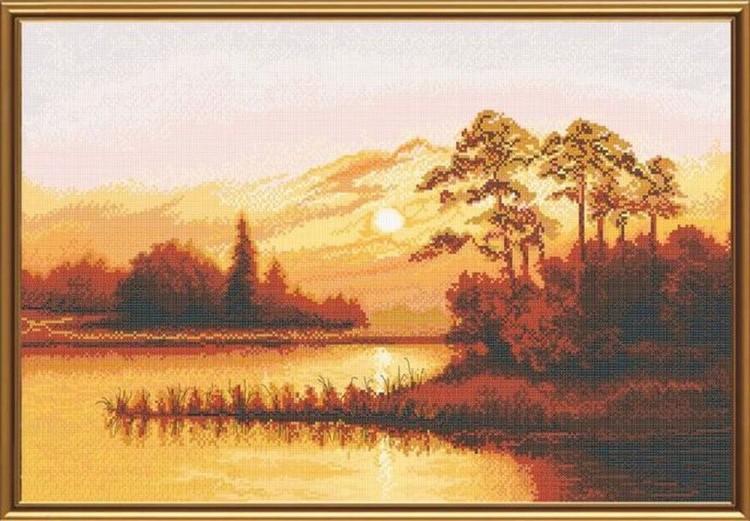 Набор для вышивания «Закат над озером»