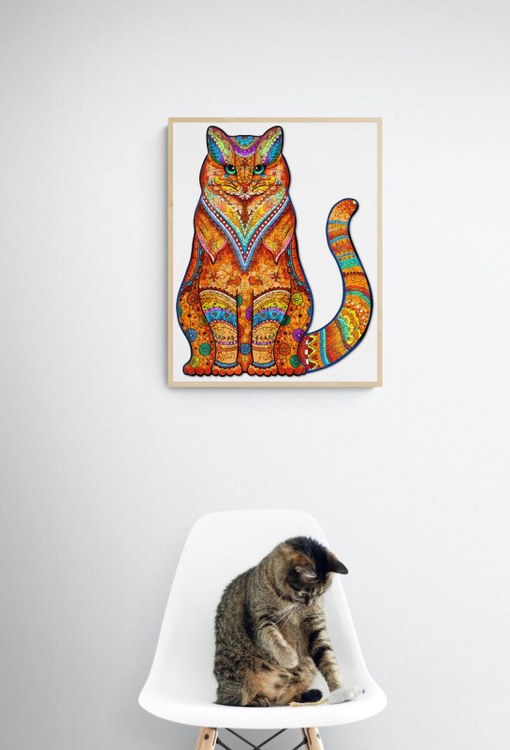 Деревянные пазлы «Сидящий Кот L», Woodbests — картинка 9