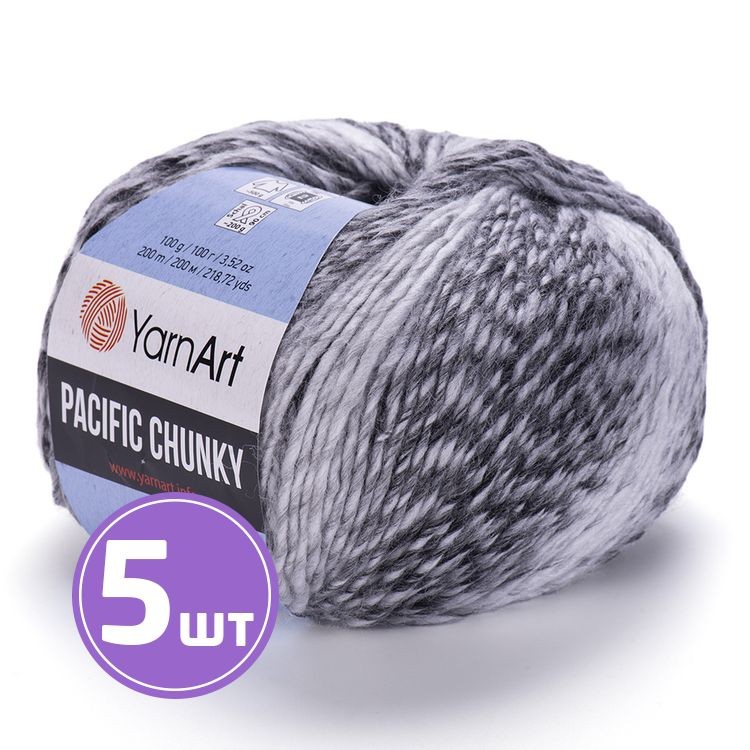 Пряжа YarnArt Pacific Chunky (300), мультиколор, 5 шт. по 100 г