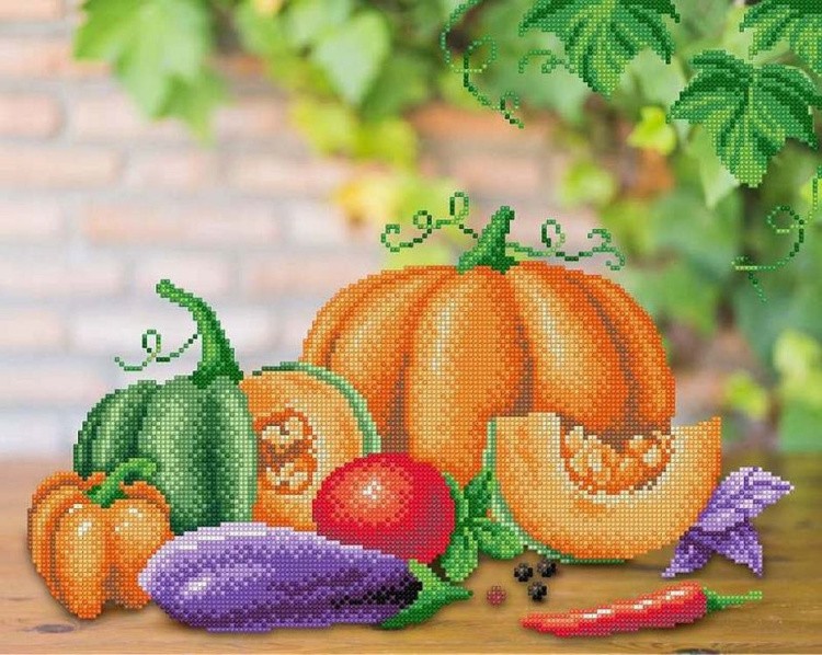Рисунок на ткани «Овощной натюрморт»