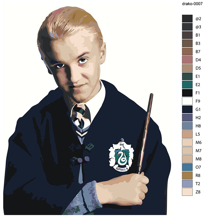 Картина по номерам «Гарри Поттер: Драко Малфой» — картинка 2