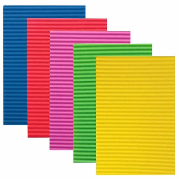 Картон цветной А4 гофрированный, 5 л., 5 цв., 250 г/м2, яркие цвета, Остров Сокровищ — картинка 2