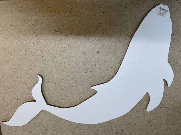 УЦЕНКА. Заготовка Артборд с ламинацией - кит, 60x35 см (небольшой скол на носике и на плавнике) — картинка 2