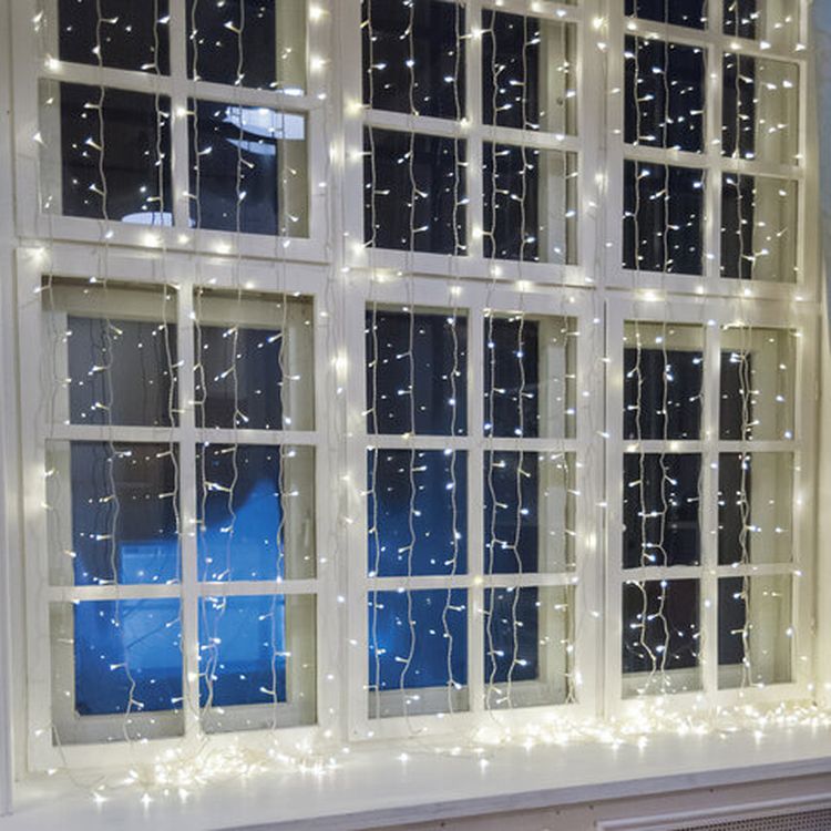 Гирлянда светодиодная «Занавес на окно», 3х2 м, 306 ламп, цвет: холодный белый — картинка 6
