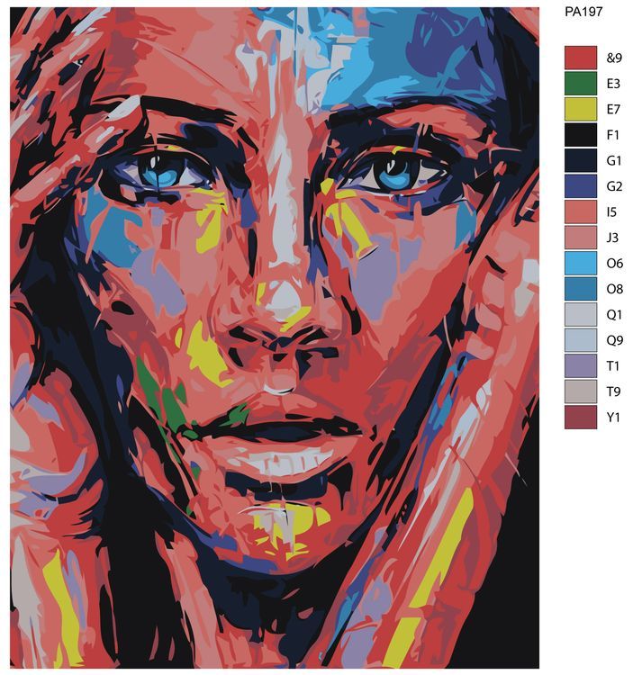 Картина по номерам «Девушка в красках» — картинка 2