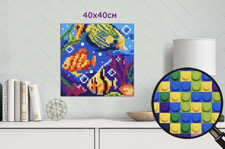 Картина-мозаика из конструктора PIXELIM «Рыбки» — картинка 4