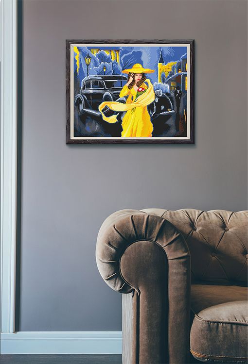 Алмазная вышивка «Дама в желтом» — картинка 2