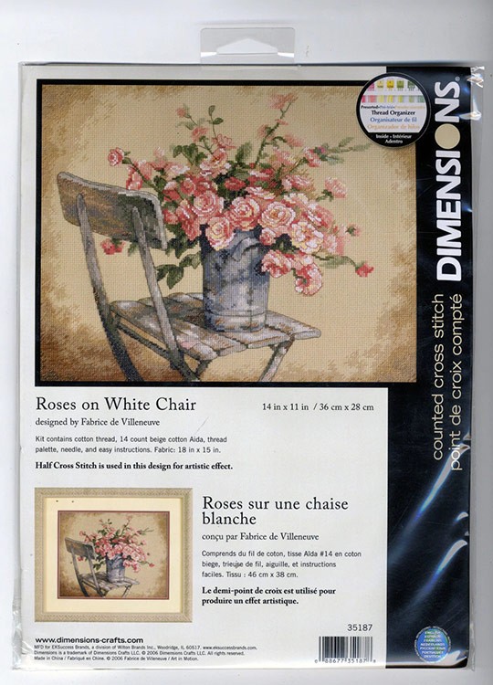 Набор для вышивания «Розы на белом стуле» — картинка 4