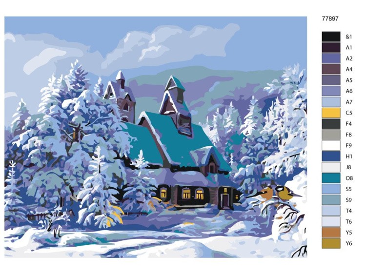 Картина по номерам «Зимний дом» — картинка 2