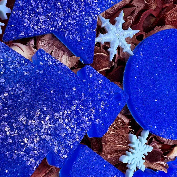 Силиконовый молд - Кристаллические елочные игрушки №1, 18x17,5см, 1 молд — картинка 2