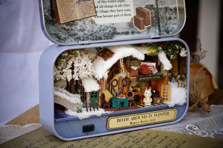 Сборная модель Румбокс. Домик в шкатулке «Зимняя прогулка» — картинка 10