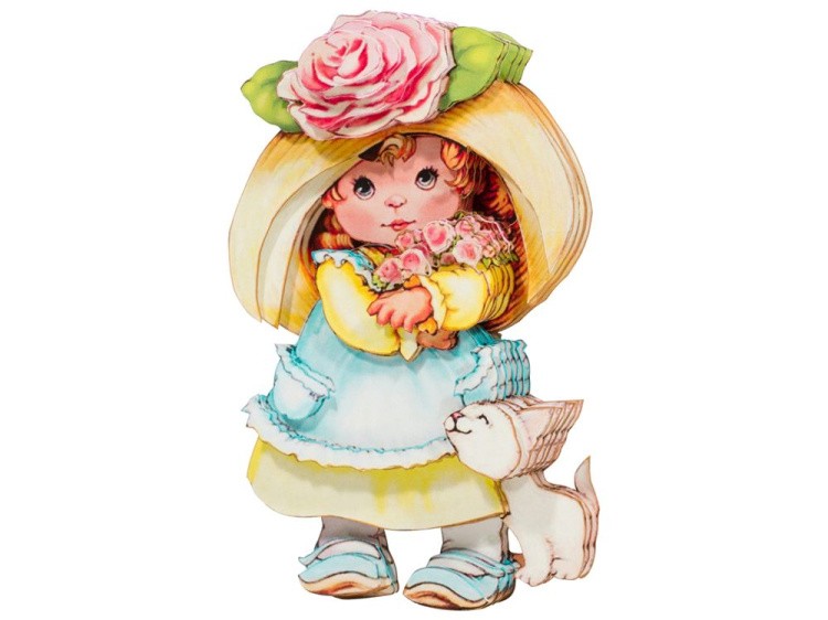 Папертоль «Девочка с розами» — картинка 2