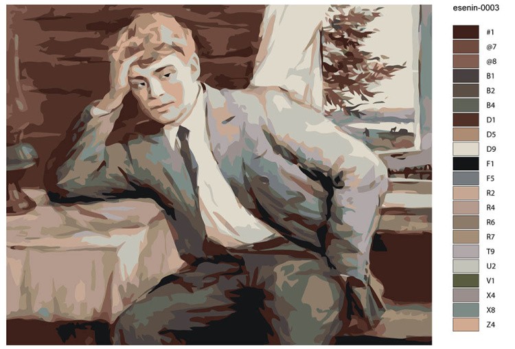 Картина по номерам «Поэт Сергей Есенин 2» — картинка 2
