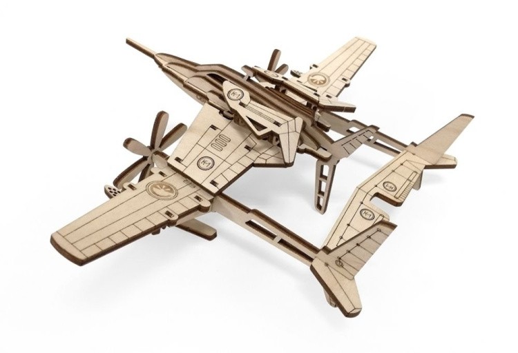 Деревянный механический конструктор «Самолет Сапсан» — картинка 4