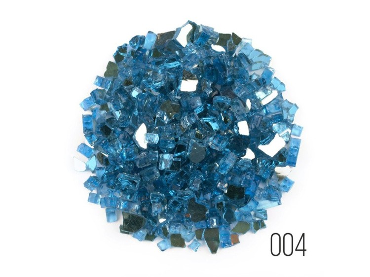 Стеклянная крошка синяя Тихий океан (PacificBlue, фракция 5 мм), LusterGlass Premium