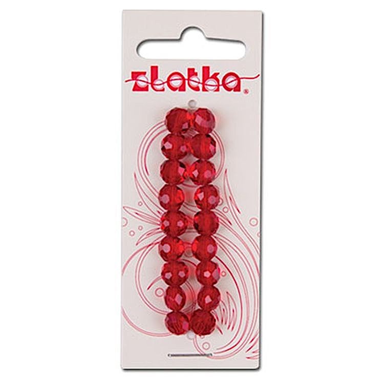 Бусины стеклянные Zlatka 4х3 мм, 32 шт., на нити, стекло, цвет: №08 красный — картинка 2