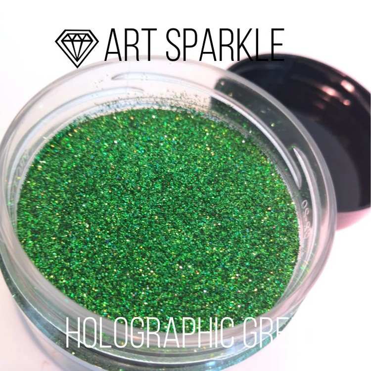 Глиттер мелкий Holografic Green, 50 г, Craftsmen.store — картинка 2