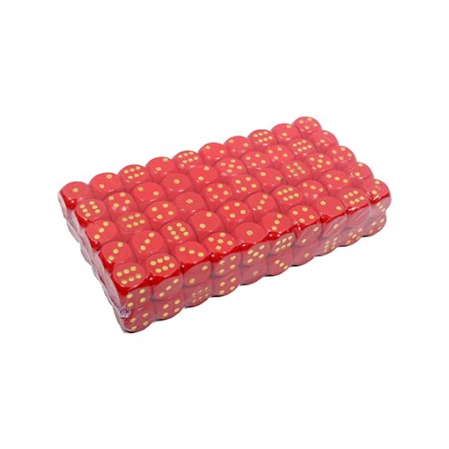 Кубик из дерева, красный с бежевыми точками, 16 мм, 1 шт. — картинка 2