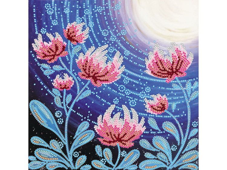 Схема для вышивки бисером «Цветы под луной»
