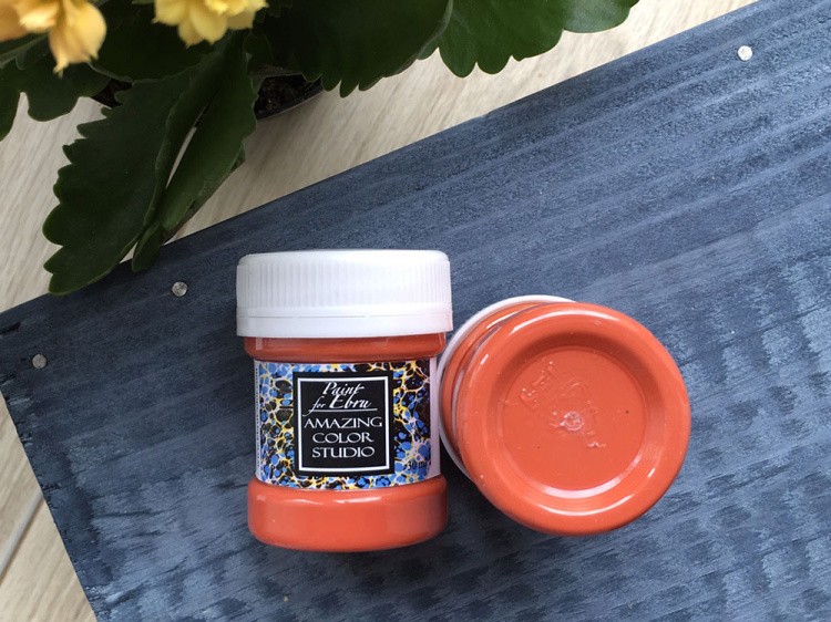 Краска для эбру оранжевая 30 мл, Amazing Color — картинка 2