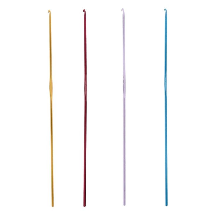 Крючок для вязания желтый, металл, 2 мм, 15 см, Gamma — картинка 3