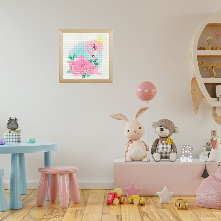 Алмазная вышивка «Фламинго с цветами» — картинка 5