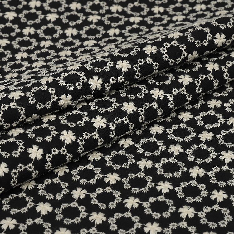 Ткань Шитье, 3 м x 150 см, 100 г/м², цвет: черный, принт, TBY — картинка 5