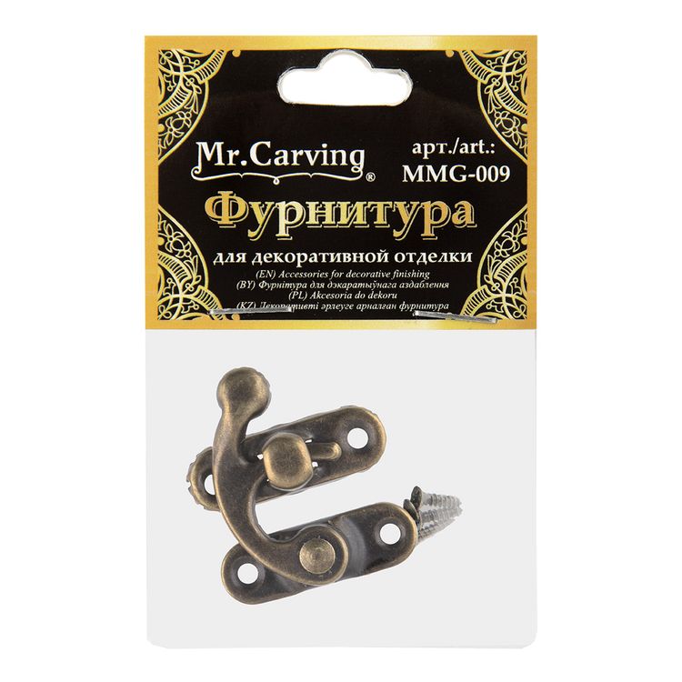 Фурнитура для шкатулок «Замок», 3,3х2,9 см, 5 шт., цвет: бронза, Mr. Carving — картинка 2