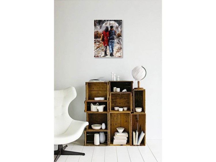 Алмазная вышивка «Влюбленные под дождем» — картинка 3