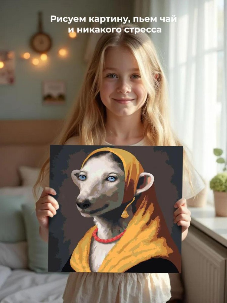 Картина по номерам «Исторический портрет собаки с голубыми глазами» — картинка 7