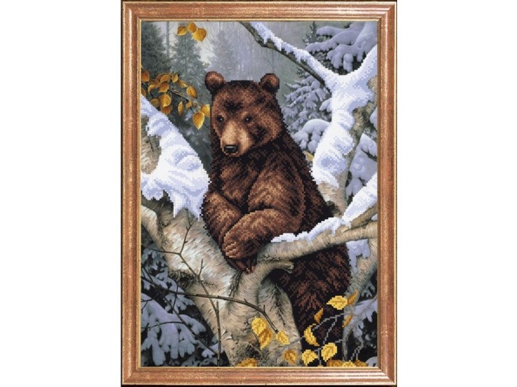 Рисунок на ткани «Медведь на дереве»