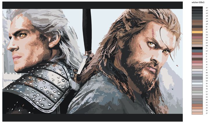 Картина по номерам «Ведьмак: Геральт и первый Ведьмак» — картинка 2