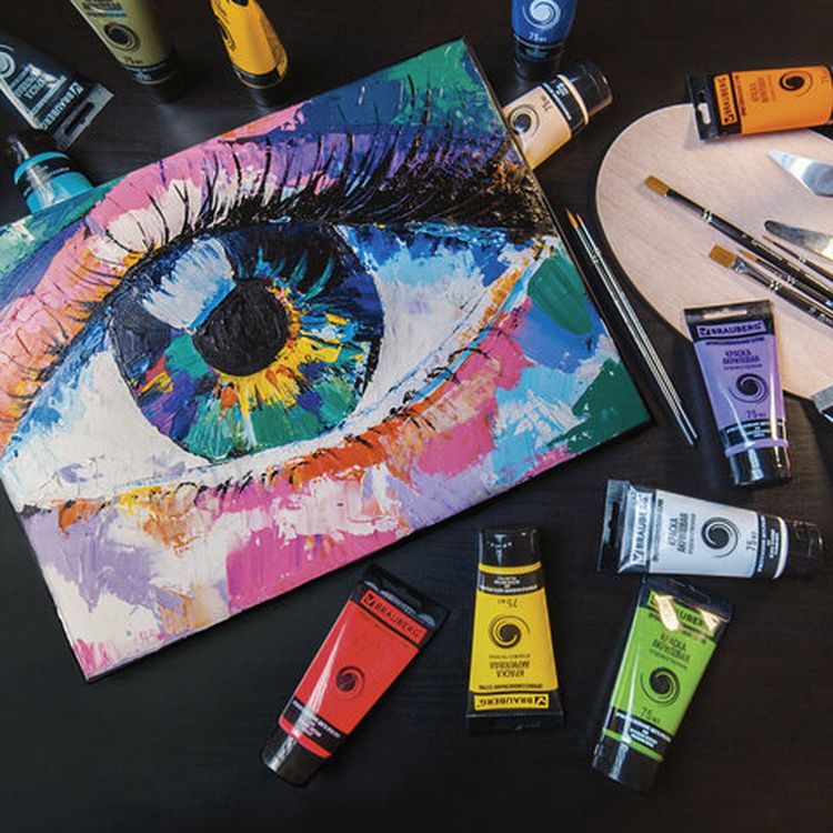 Краска акриловая художественная BRAUBERG ART CLASSIC, туба 75мл, виридовая зеленая — картинка 6