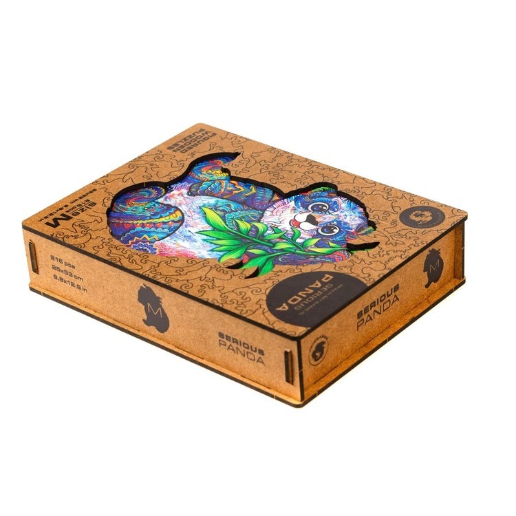 Деревянный пазл Unidragon «Серьезная панда», размер M (А4) — картинка 10