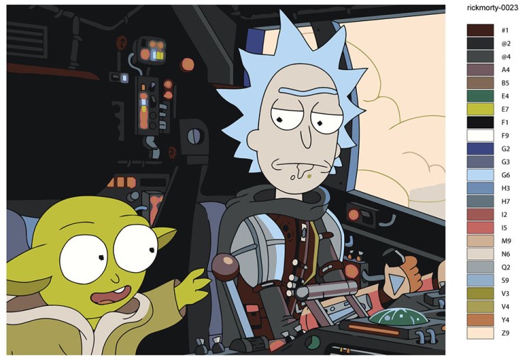 Картина по номерам «Рик и Морти Rick and Morty: Йода 40x50» — картинка 2