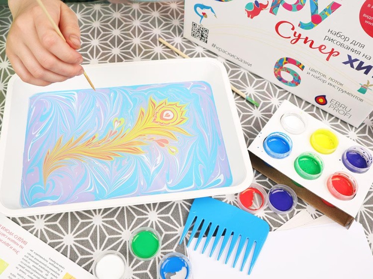 Набор для эбру «Супер Хит» 6 цветов, Эбру-Профи — картинка 4