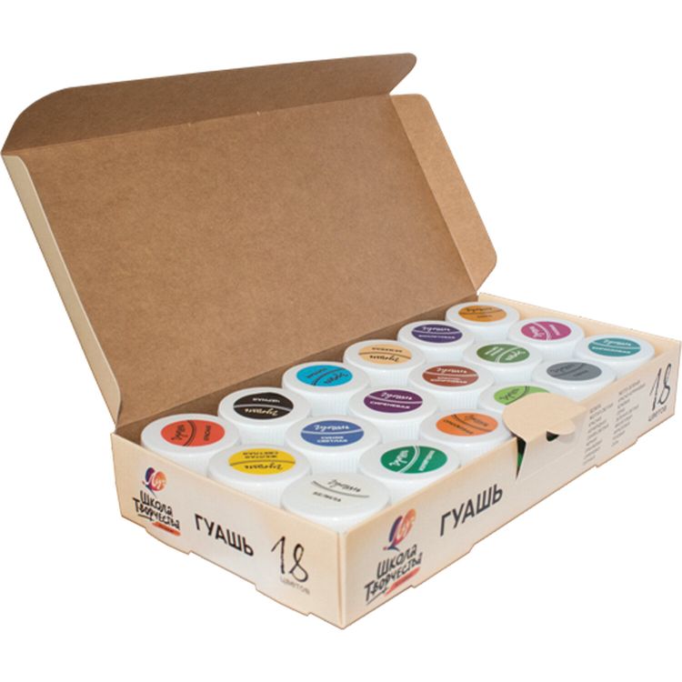 Гуашь Луч «Школа творчества», 18 цв. по 20 мл, без кисти — картинка 3