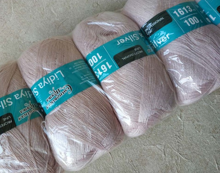 Пряжа Семеновская Lidiya silver (13842), ЦК-светло-розовый, 5 шт. по 100 г — картинка 2