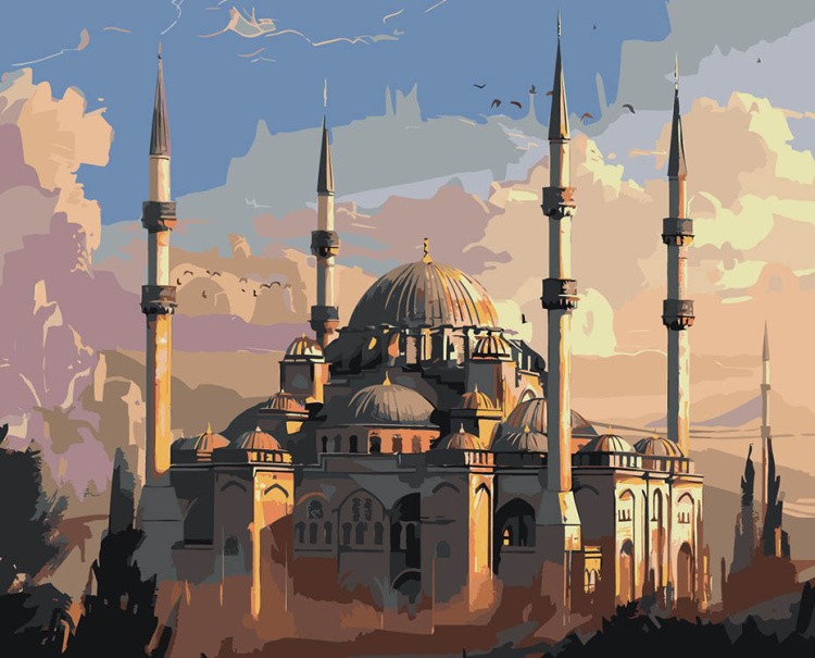 Картина по номерам «Город Стамбул, Турция: мечеть, религия»