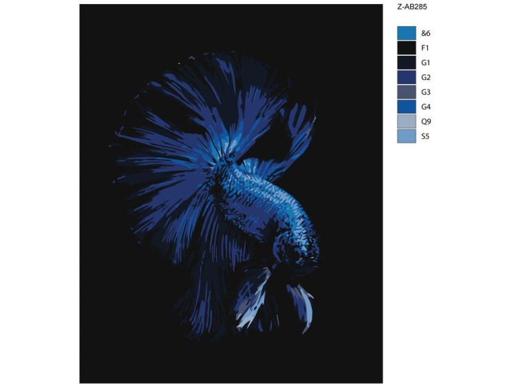 Картина по номерам «Синяя рыбка» — картинка 2