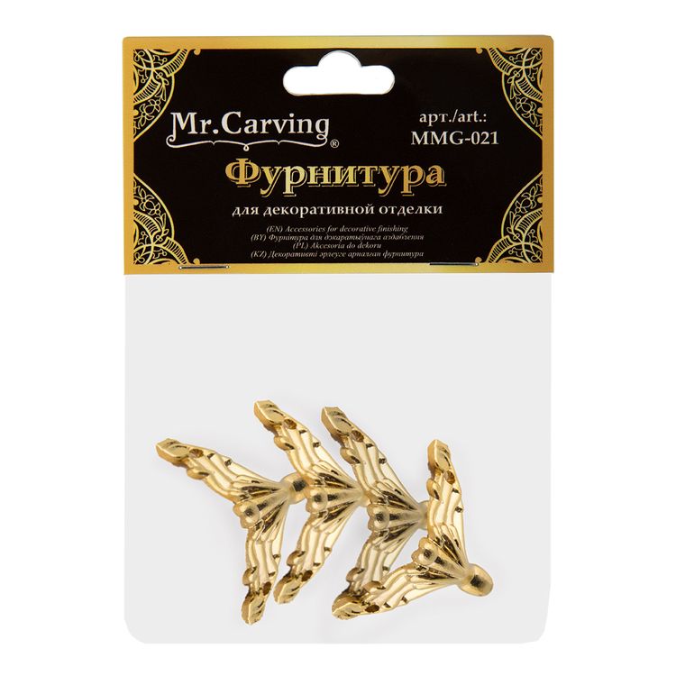 Фурнитура для шкатулок «Ножка», 3,5x2 см, 5 упаковок по 4 шт., цвет: золото, Mr. Carving — картинка 2