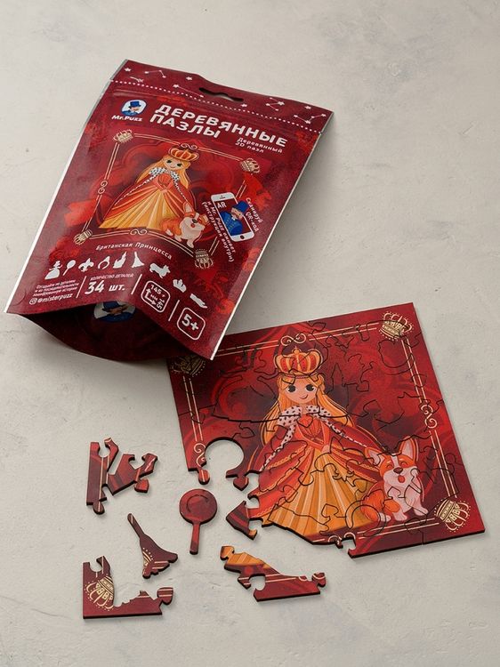 Деревянный пазл-головоломка Mr.Puzz интерактивный «Британская Принцесса» — картинка 4