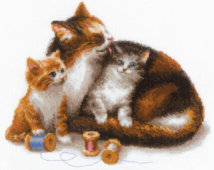 Набор для вышивания «Кошка с котятами»
