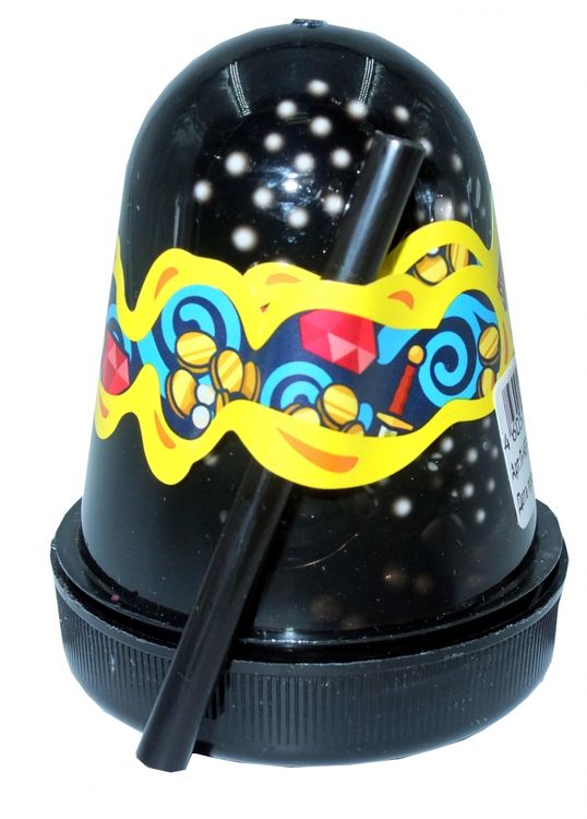 Слайм Прихлоп Флуоресцентный черный с шариками — картинка 2