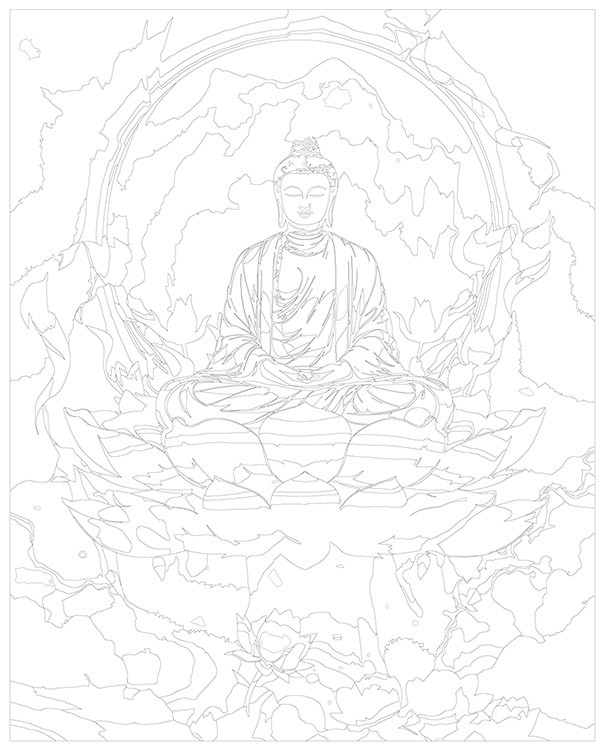 Картина по номерам «Буддизм: Будда на лотосе 2» — картинка 3