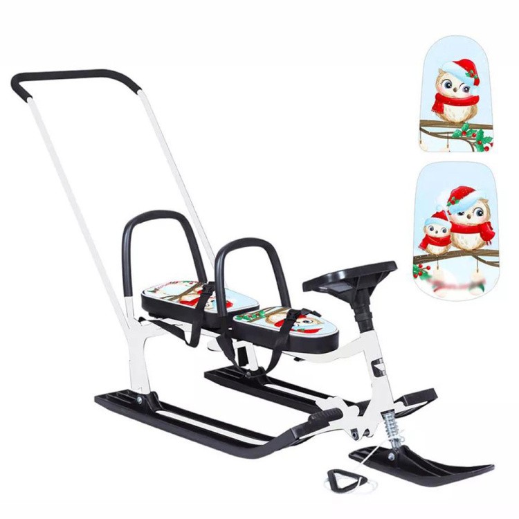 Снегокат детский 505 TWINS BABY PUSH со спинкой для двоих — картинка 5