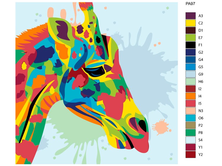 Картина по номерам «Красочный жираф» — картинка 2